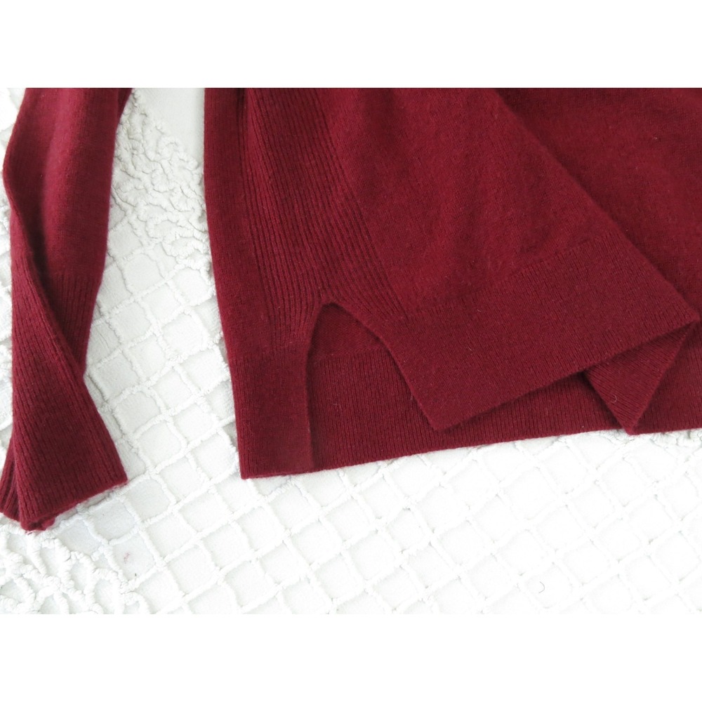 Halogen Cashmere Sweater Women's Large Brick Red Crew Neck Size Vents Pullover - Picture 4 of 6